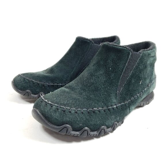 Skechers Women's Size 7 Suede Leather Forest Green Ankle Bootie - Picture 2 of 9